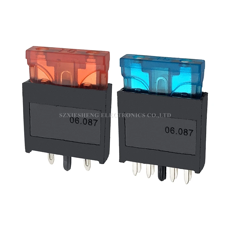 5PCS Medium Automotive Fuse Holder 06.087 PA66 30A250V 2Pin/8Pin PCB Panel Mounting ATC Blade Standard Fuse Holder