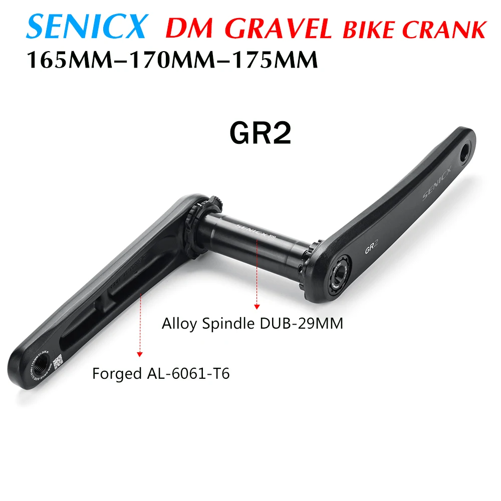 SENICX GR2/GR3 Road Cyclocros Aluminum Crank  165/170/175mm  for Road Folding Bike