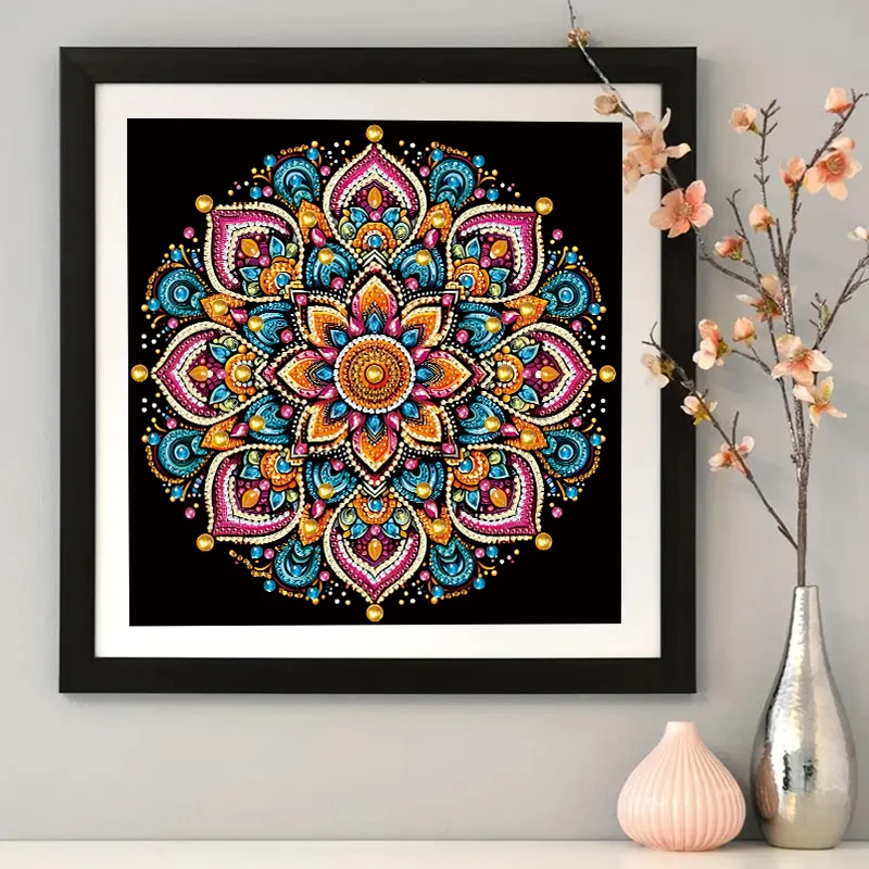 5D DIY Diamond Painting Flower Kit Mandala Flower Decoration DIY Alien Diamond Mosaic Art Gift Crafts Wall Home Decoration view 4