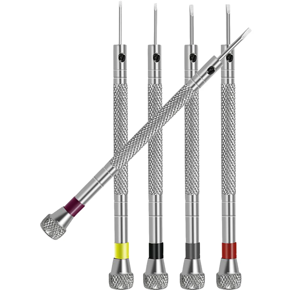 

5 Pcs Screwdriver Set Tiny Metal Repair Kit for Watch Mobile Laptop Devices Flat Head Short Multi function Tools