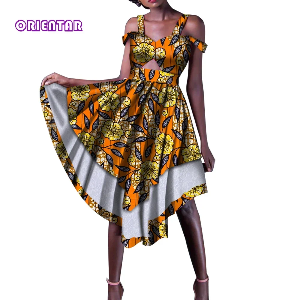 

African elegant party dresses New fashion Dress Women Clothing Dashiki female High Waist Hollow Out Sexy Ankara Dresses WY134