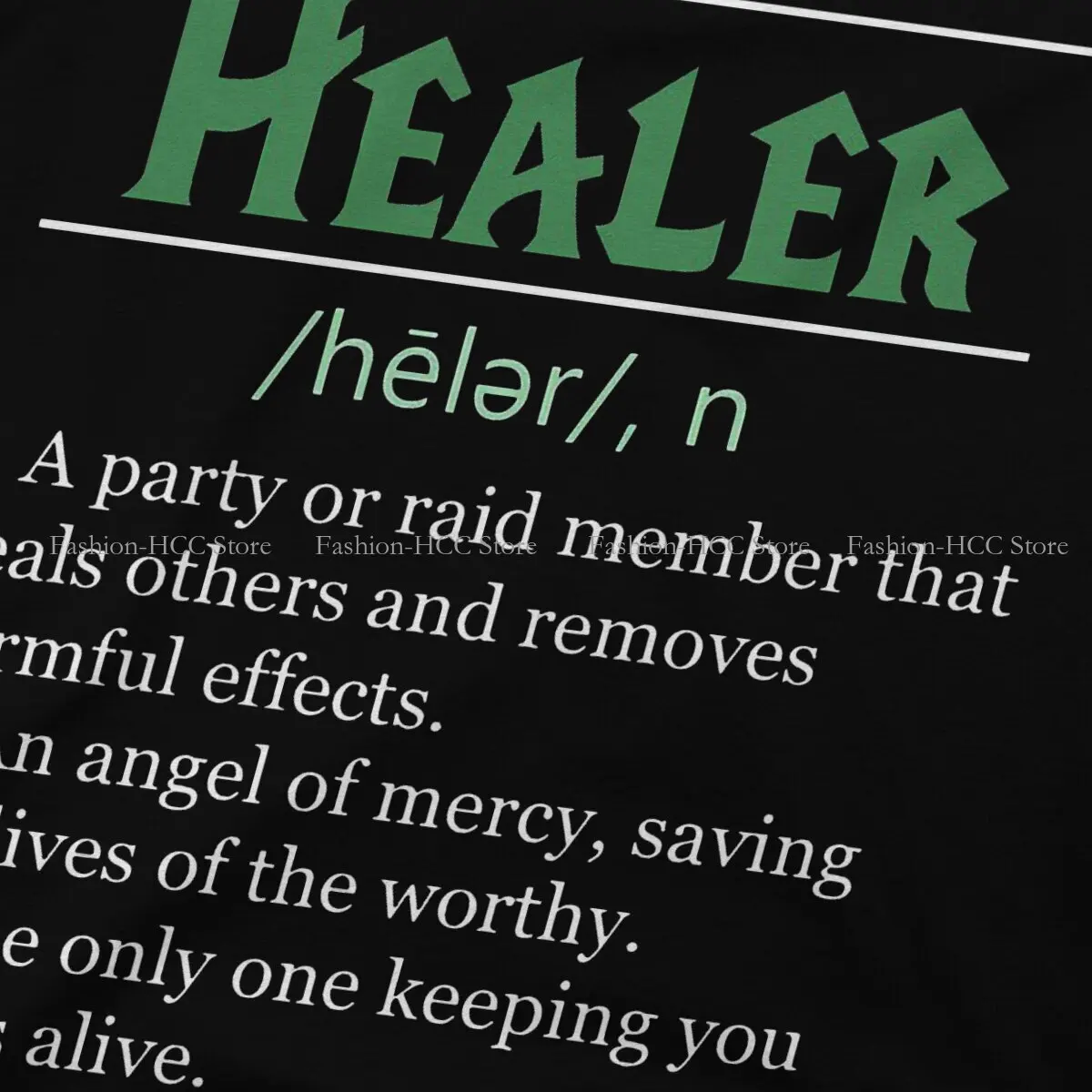 Definition of Healer Essential Round Collar TShirt World of Warcraft Role-playing Game Basic Polyester T Shirt Man\'s Tops