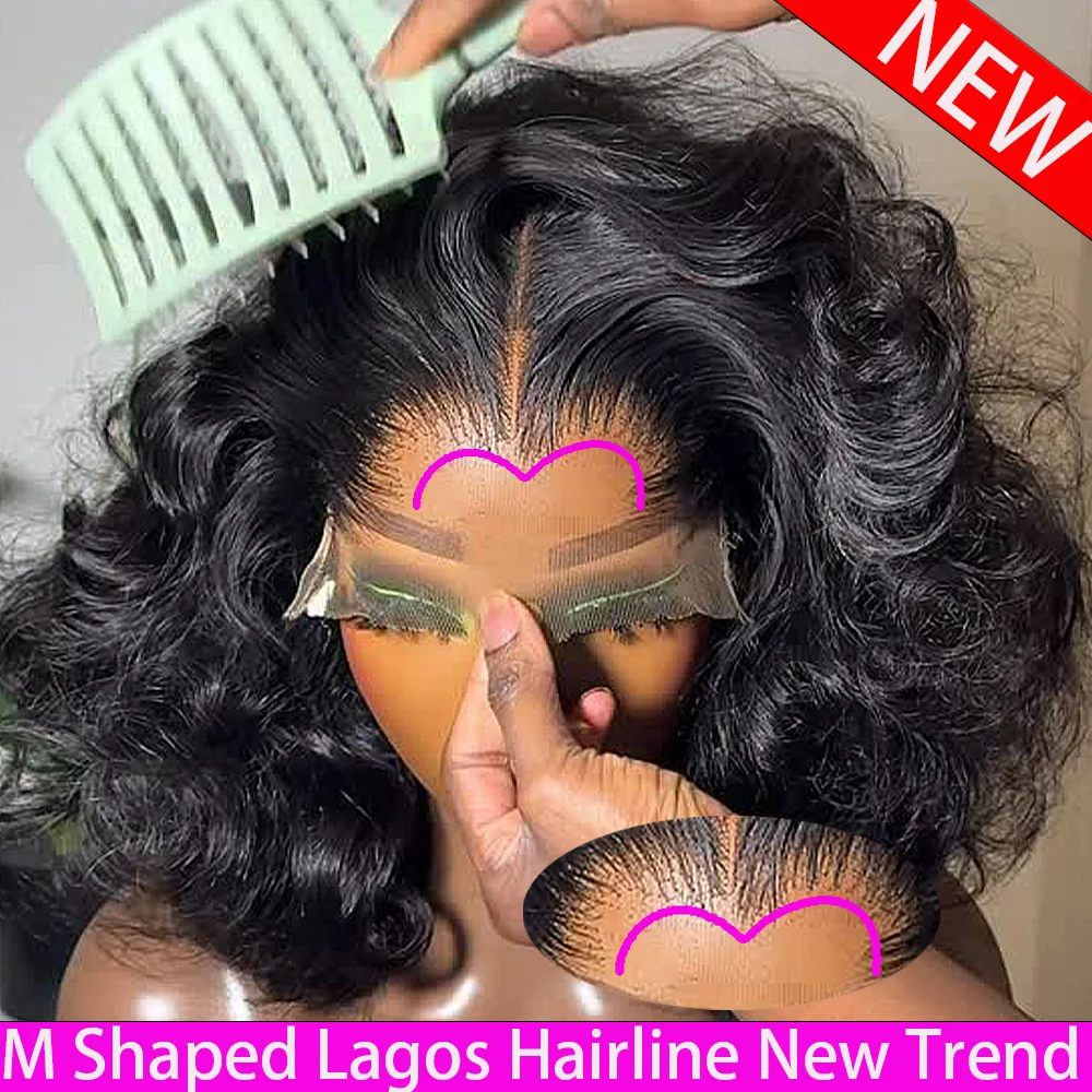 

400 Density Lagos Hairline M Shaped Lace Frontal Wig Bouncy Curly 13x6/360 HD Transparent Lace Frontal Wig For Women Wear And Go