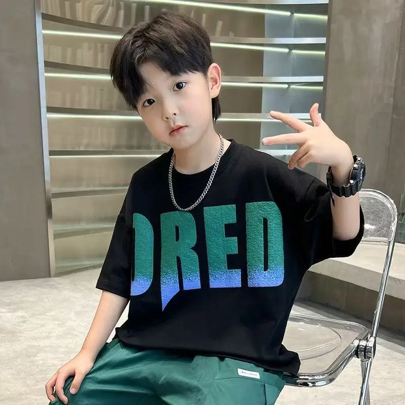 

2025 New Handsome Children's Summer Two Piece Set Children's Clothing Boys Summer Thin Boys Trendy Clothes