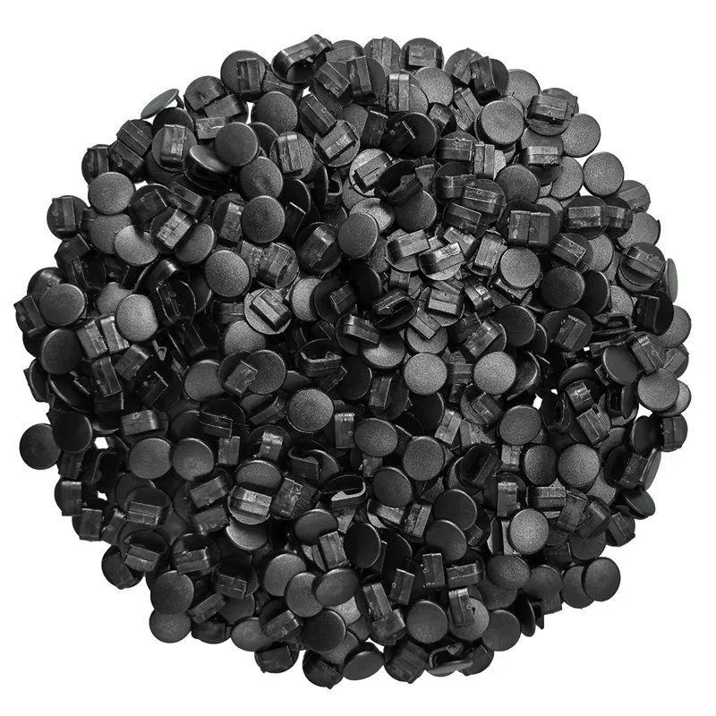 Ensemble de boutons en plastique, ornements noirs pour bricolage de chaussures, breloques pour enfants, boucles légères, 100/150/200 pièces