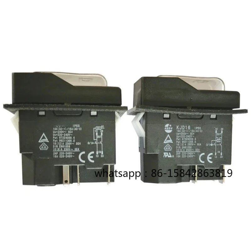KEDU KJD16 220V 4Pins 5pins Waterproof Electromagnetic Self-reset Pushbutton Push Button Switch for Machine Tools