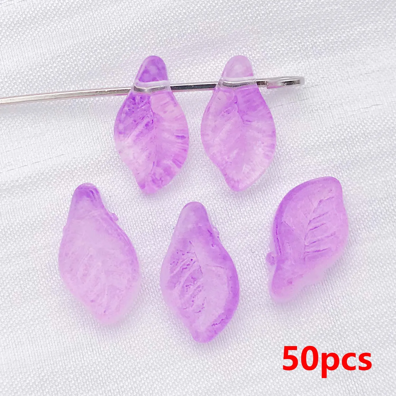 50 stuks 7*12mm Kleurrijke Glazen Blad Spacer Kralen, Losse Kralen voor DIY Armbanden Kettingen Oorbellen Sieraden Maken Accessoires