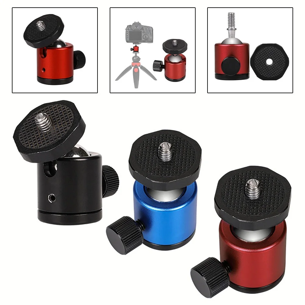 

All-metal Mini Tripod Ball Head 360 Degree Swivel Adaptable 1/4in Screw For DSLR Camera Mic Stand Tripod Camera Accessories