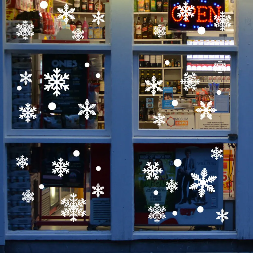 5 قطع من ملصقات الحائط على شكل ندفة الثلج، نافذة قابلة للإزالة، زينة باب زجاجي، عطلة عيد الميلاد، الشتاء، بلاد العجائب، ذاتية اللصق #2