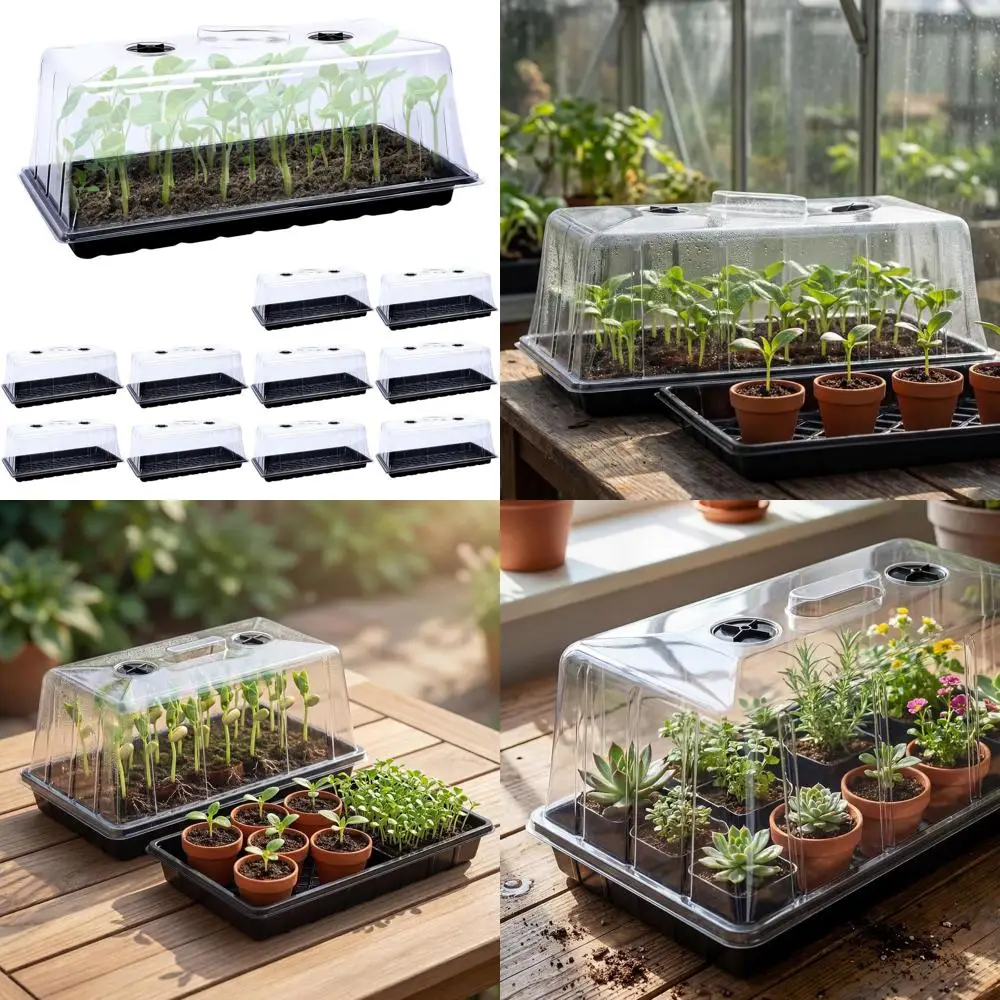 

Большие лотки для рассады (10 шт.) с высокими куполами для посадки и выращивания растений