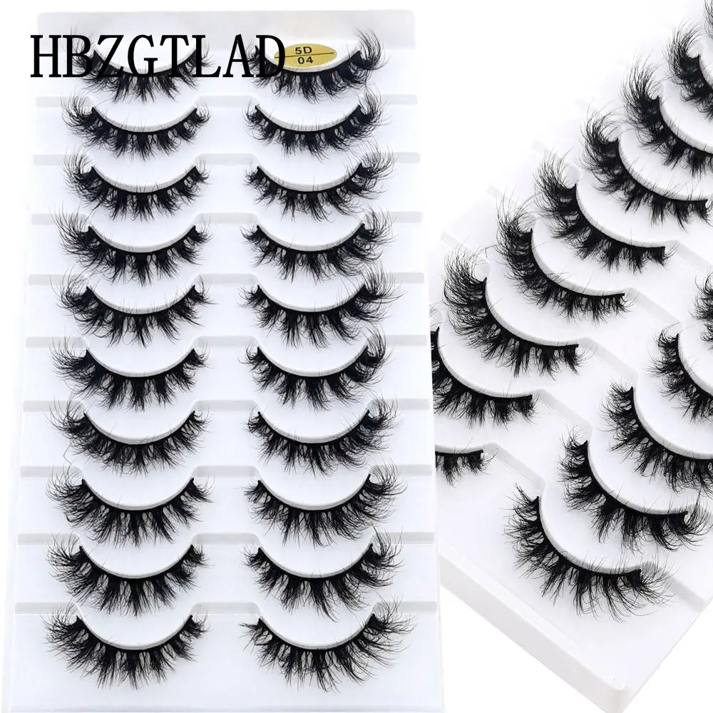 Wholesale Reusable 10 Pairs 3D Faux Mink Volumes Fake Lashes Kit Soft Fluffy Natural Long False Eyelashes Extensions For Beauty