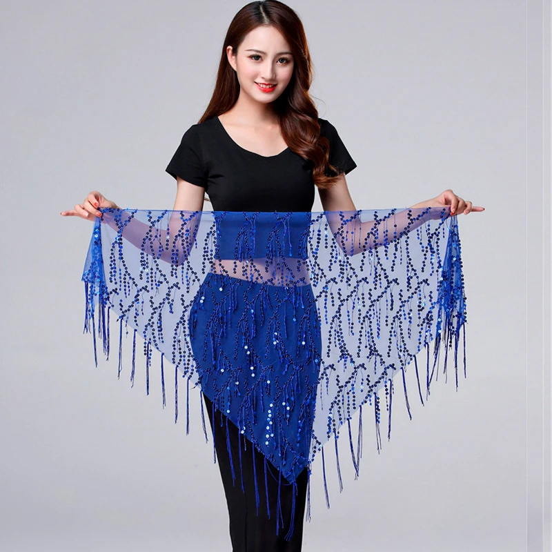 New 1PC Belly Dance Costumes Sequins Tassel Belly Dance Hip Scarf for Women Thailand/India/Arab Dance Skirt Waist Belt