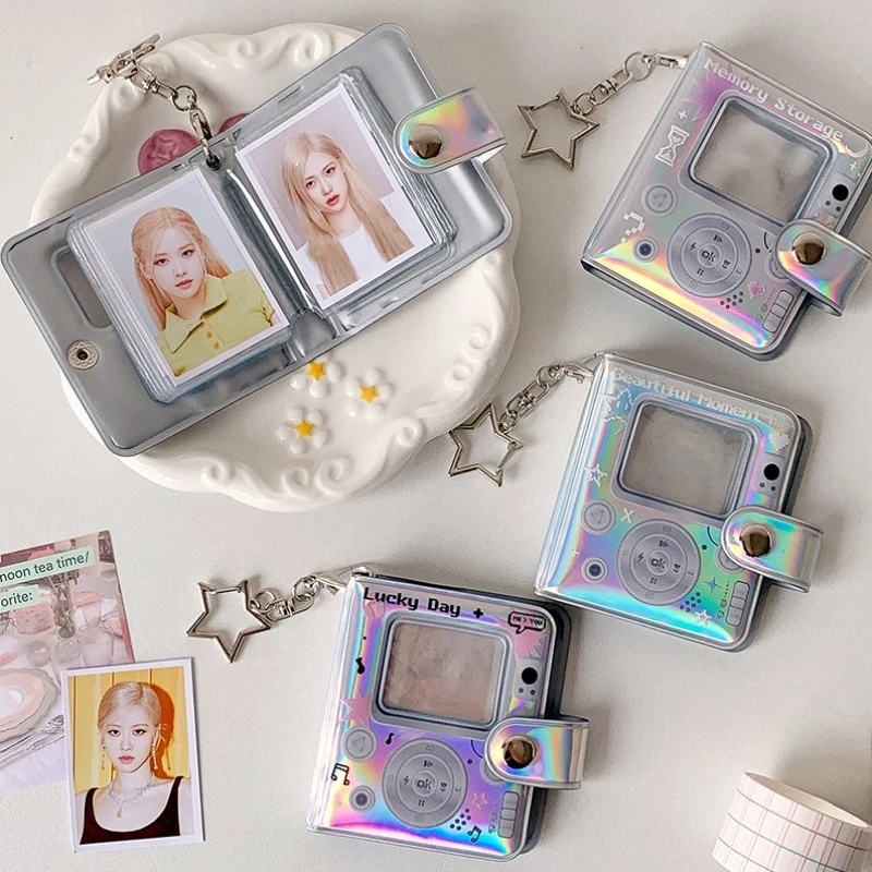 

2inch Photo Album Y2K Style MP3 Player Style Kpop Photocard Holder Book Collect Small Card Album Ins Style Backpack Charms