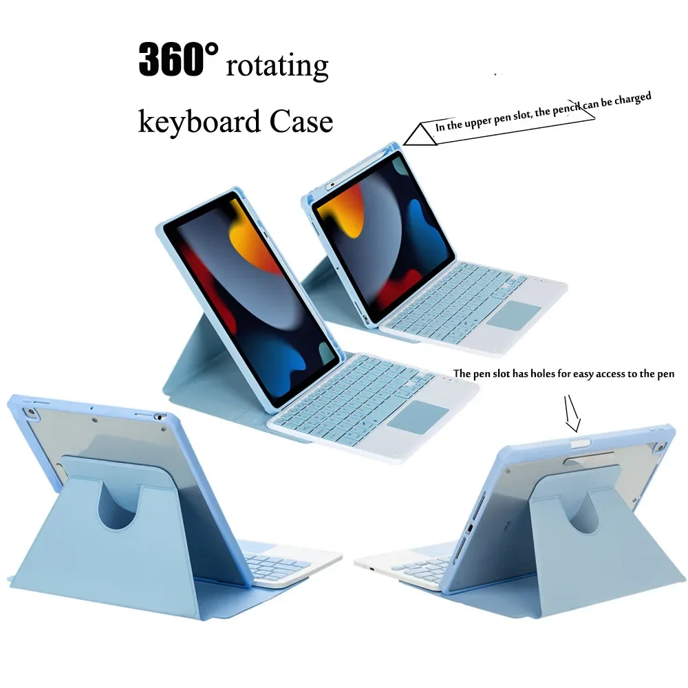 Keyboard Case for IPad Pro 11 2021 2020 Air 4 10.2 9/8/7th 2018 2017 5 6th Pro 11 10.5 9.7 Air 3 2 360° Rotation Keyboard Case