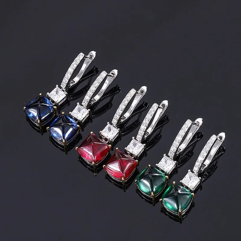 OANA Women's Earrings S925 Whole Body Silver Best Selling Imitation Colored Treasures Candy Tower Full Diamond Jewelry