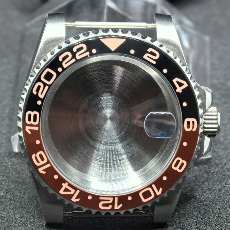 علبة من الفولاذ المقاوم للصدأ 40 ملم لعلبة حلقة GMT، مناسبة لملحقات تعديل الحركة NH35/NH36