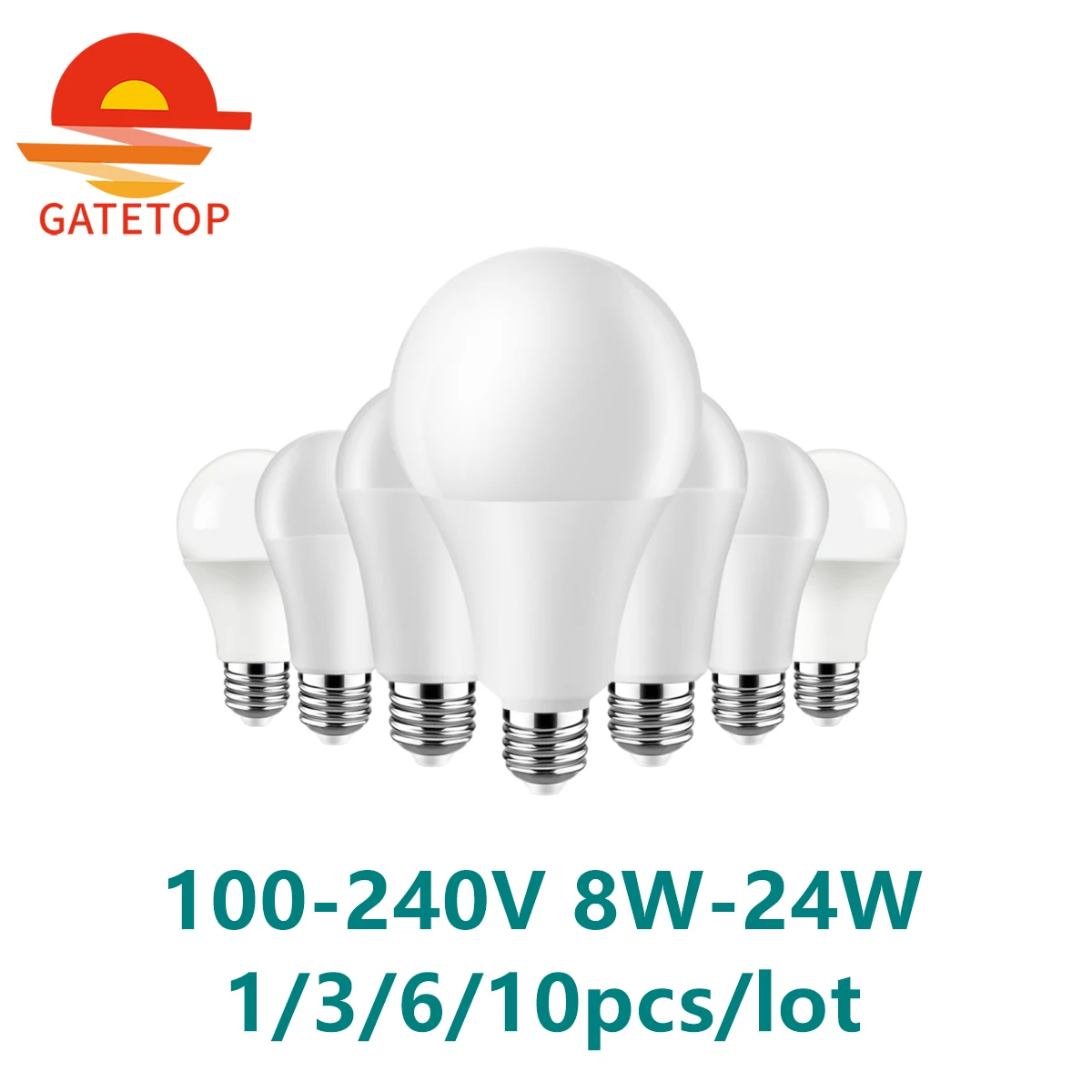 LED bulb full voltage AC120V AC230V 8W-24W E27 B22 Factory direct high lumen without flicker 3000K/4000K/6000K warm white light