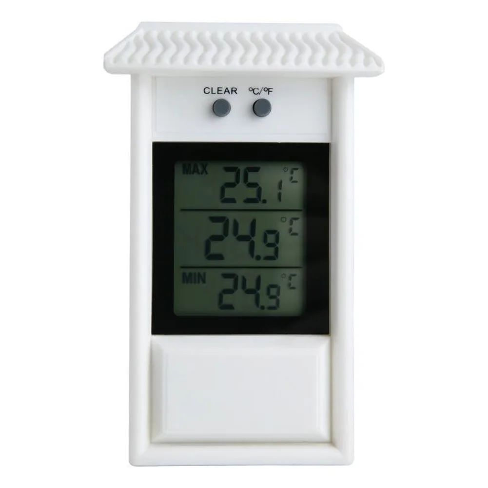 Waterproof Digital Thermometer Hygrometer for Indoor Outdoor Use with Min Max Memory and Fahrenheit Conversion