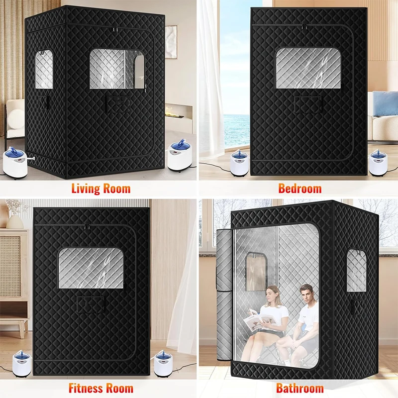 Folding 2-person Waterproof Spa Sauna Room Easy To Use, Portable Steam Sauna Room for Home Use