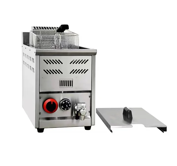 Freidora Eléctrica Comercial al por Mayor, Freidora de Acero Inoxidable para Pollo y Papas Fritas, Máquina de Aperitivos