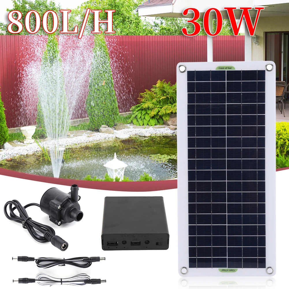 30W 18V Solar Power Panel Wasserpumpe Gartendekoration Mini Solar Panel Wasserpumpe Bewässerungssystem Energiesparkits für Pool