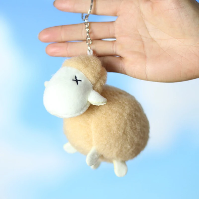 12cm Cute Net Red Sheep Plush Toy Doll Crianças Cartoon Sheep Doll Doll Book Bag Charm Keychain Crianças Plush Toys Gift