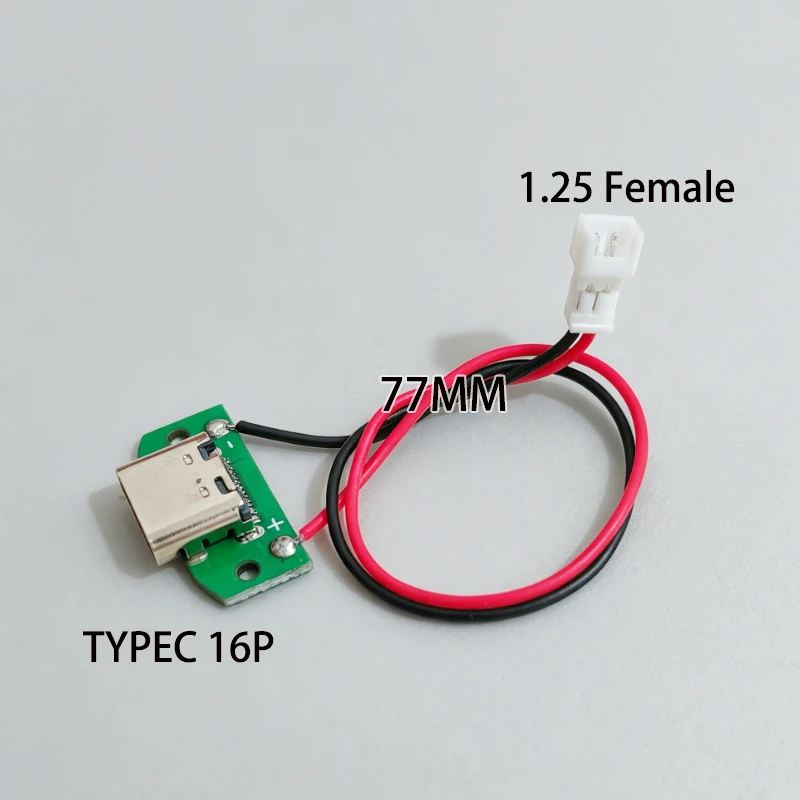 Cltgxdd 1 Stück USB-Typ-C-Buchsenadapterplatine 16P, nur zum Laden von 5V 3A, mit PH1.25/2.0/2.54mm Anschlusskabel für DIY-Lademodul – Detail 12