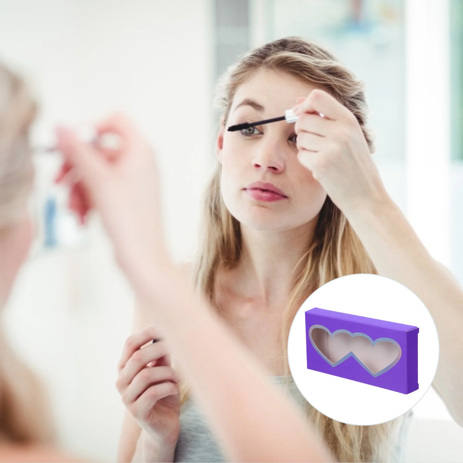 

10Pcs Heart Shaped Eyelash Storage Box Clear View Compact False Eyelash Organizer Carry Bag Wallet Friendly