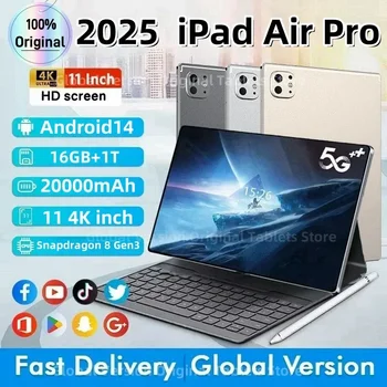 Globale Version Neues Original IPad Air Pro Tablet 11 Zoll HD 4K Android 14 16 GB+1T 20000 mAh 5G Dual SIM Bluetooth WiFi GPS Tablet