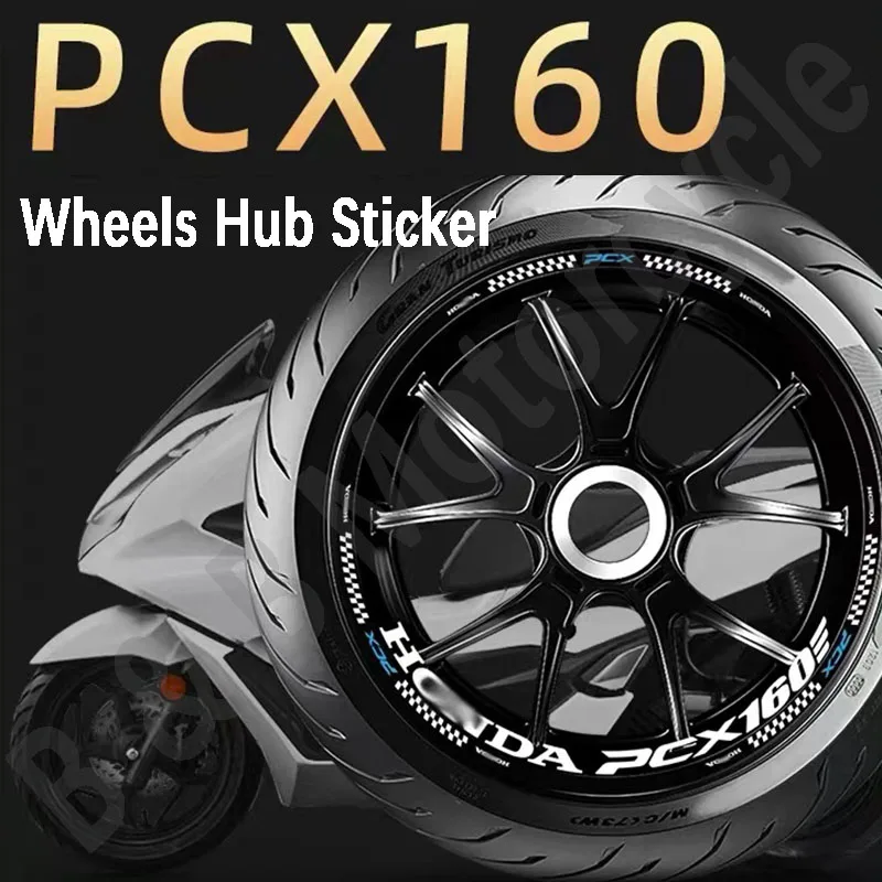 

Sit for Honda PCX160 Hub Sticker Reflective Shock Absorbing Letter Sticker Waterproof Sticker Decal Decoration Modification