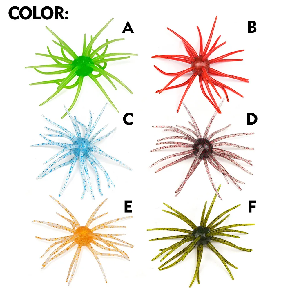 Fishing Gear Universal Soft Bait Floating Bionic Sea Urchin Pvc Elastic Bite-Proof 6-Piece Set Is Suitable For All Waters