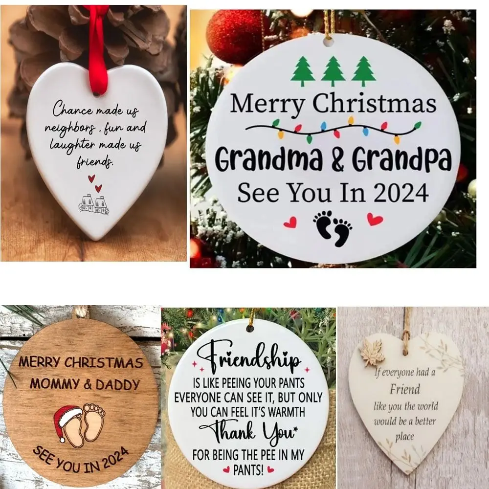 Mommy and Daddy Gift Christmas Tree Pendant Home Decor Merry Christmas Xmas Tree Hanging Toy New Year DIY Christmas Ornaments