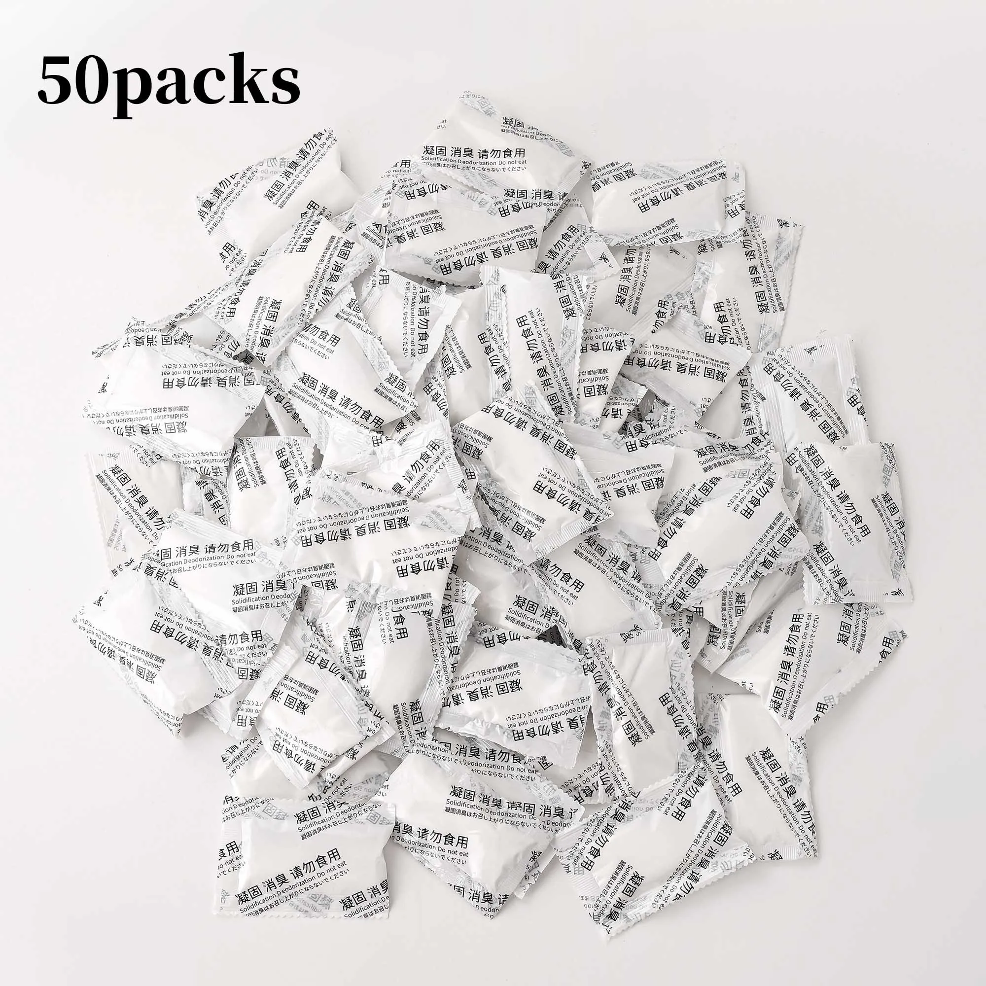 50Pcs Toilet Absorbent Gel Packets, Quick-Dry Poop Powder for Camping & Outdoor Emergencies, Hygienic Waste Absorption for Porta