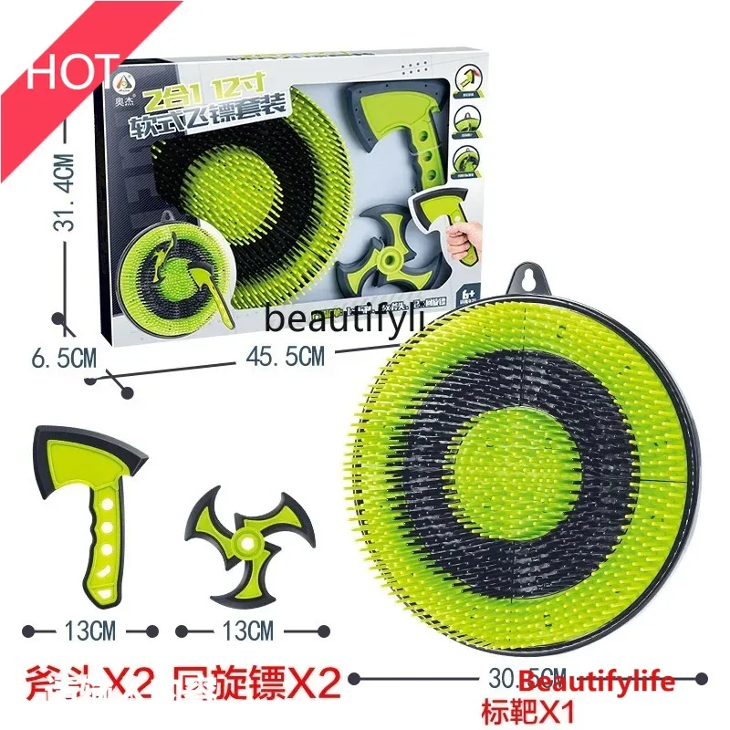 

A49 Hand throw axe darts indoor triangle, throw toys soft needle target flying saucer gift