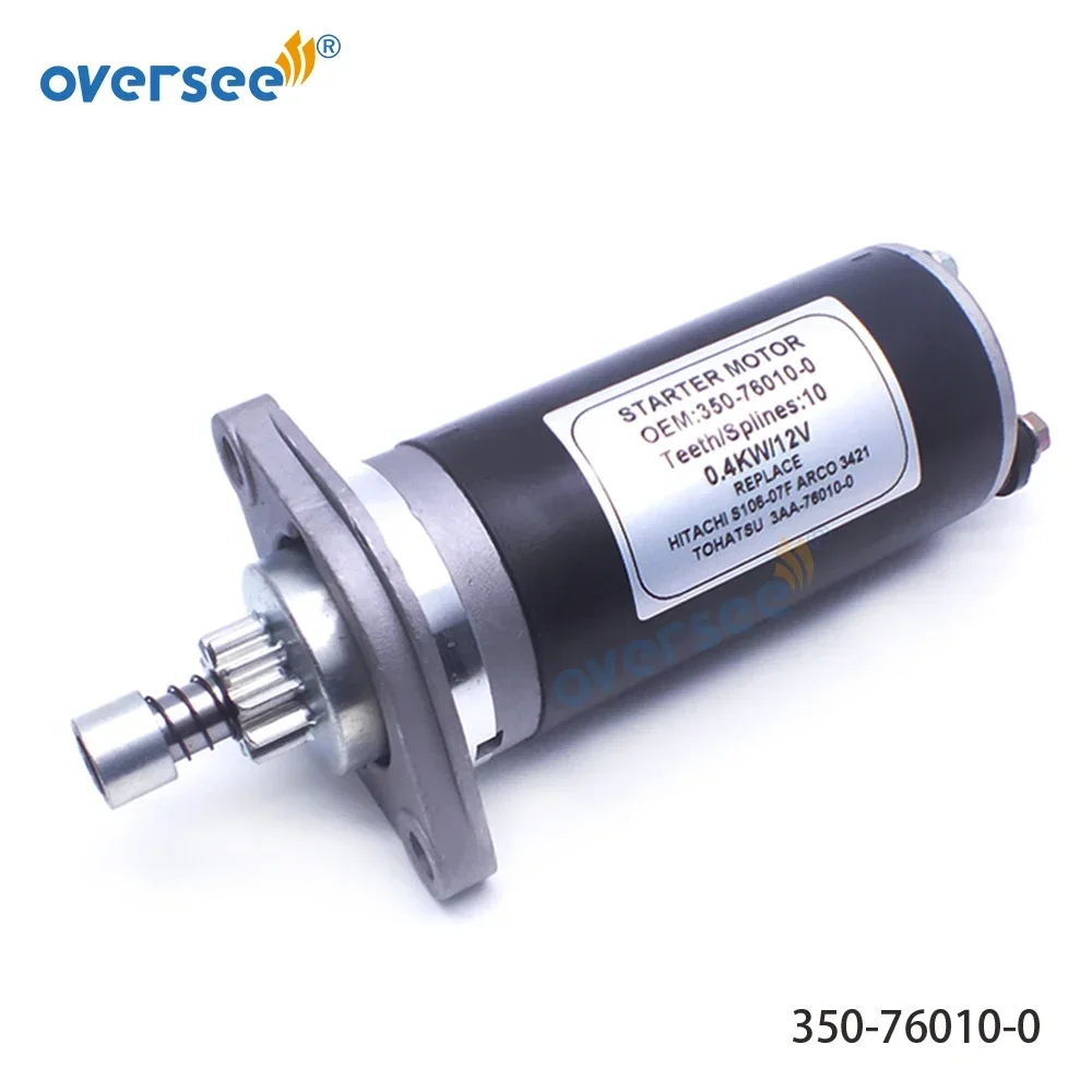 Oversee 350-76010 Starter For Tohatsu Outboard Motor 2T 8/9.8/15/18HP 1992-06 350-76010-0M 3AA-76010 3421 6L2-81800-11