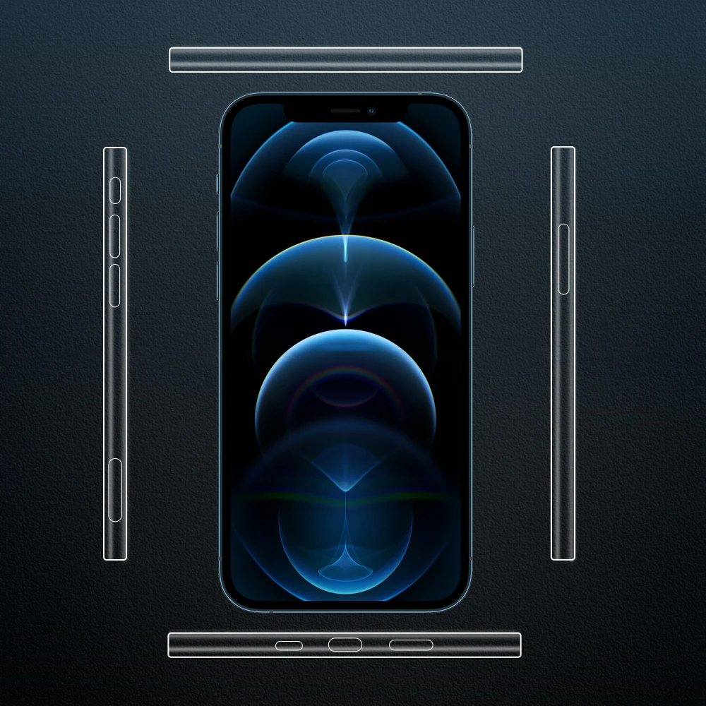 Наклейка из углеродного волокна, прозрачная матовая боковая пленка для телефона для iPhone 15 14 Plus 13 Pro Max 12, мини-рамка, защитная гидрогелевая пленка