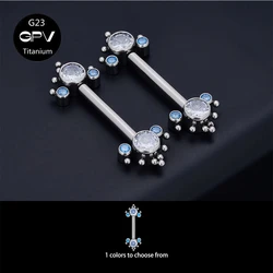 Titanium Nipple Stud G23 One End Fixed And The Other End Inserted With A Pin 14G Punk Female Sexy Piercing Jewelry Nipple Stud