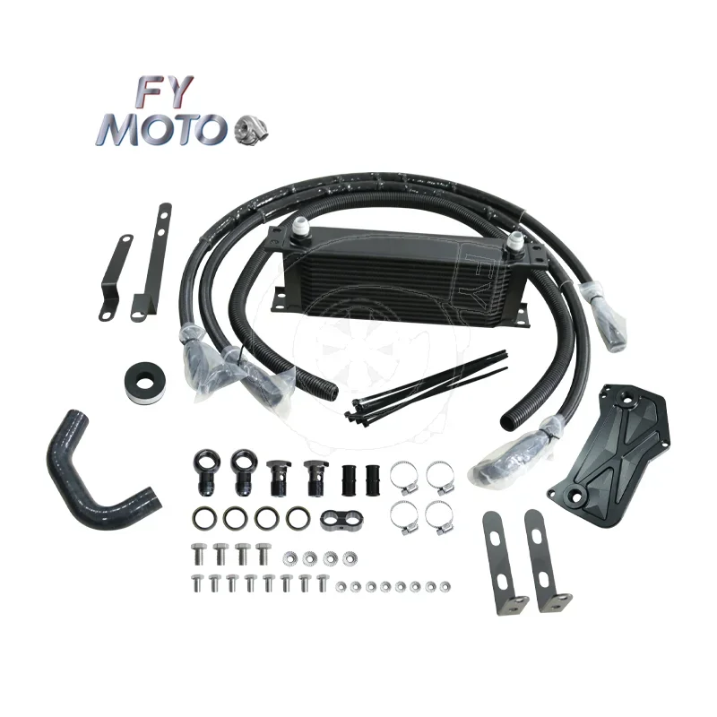 New Aluminum Oil Radiator Cooler Kit For VW Audi DSG 7 Speed DQ350 DQ380 DQ381 Gearbox Cooler Kit With Hose Kit