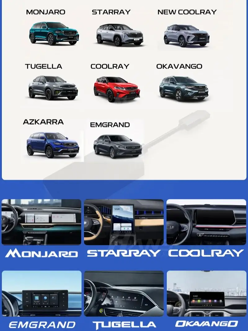 NCP0039 Geely Monjaro Tugella Atlas Pro Emgrand Pro GX3 Azkarra carbitlink adaptador de conexão fácil para CarPlay Android Auto NCP0036