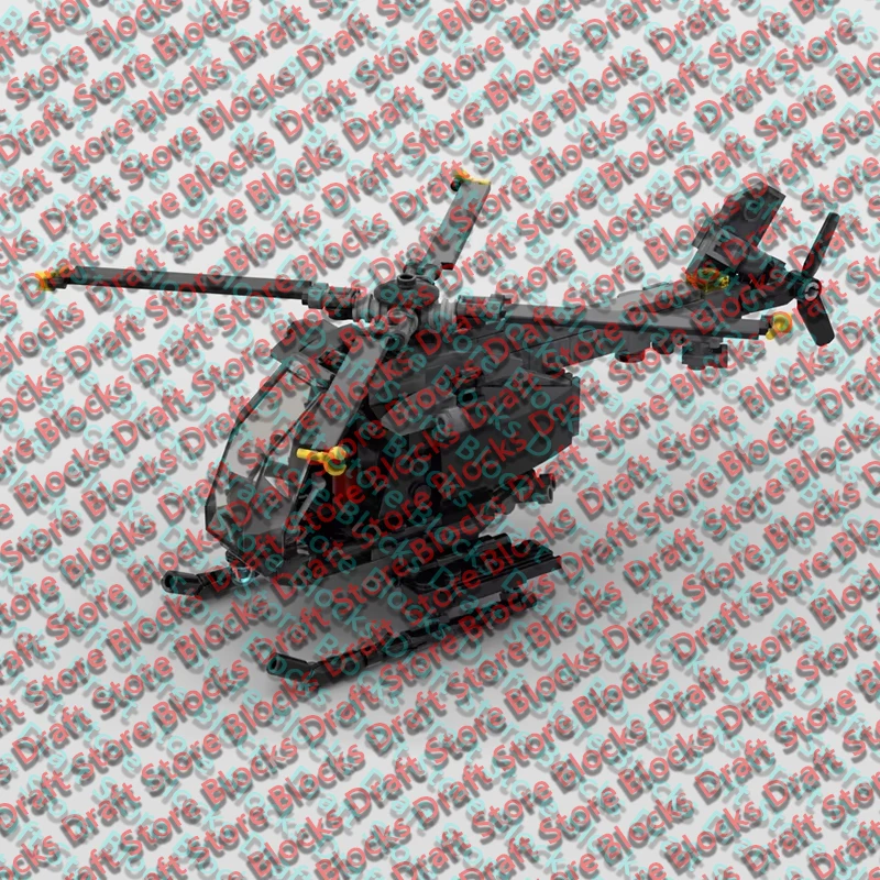 QWERT MH-5 Locust Military Drone Model MOC Building Bricks War Equipment Modular Technology Gift Holiday Assemble Toy Ideal Gift