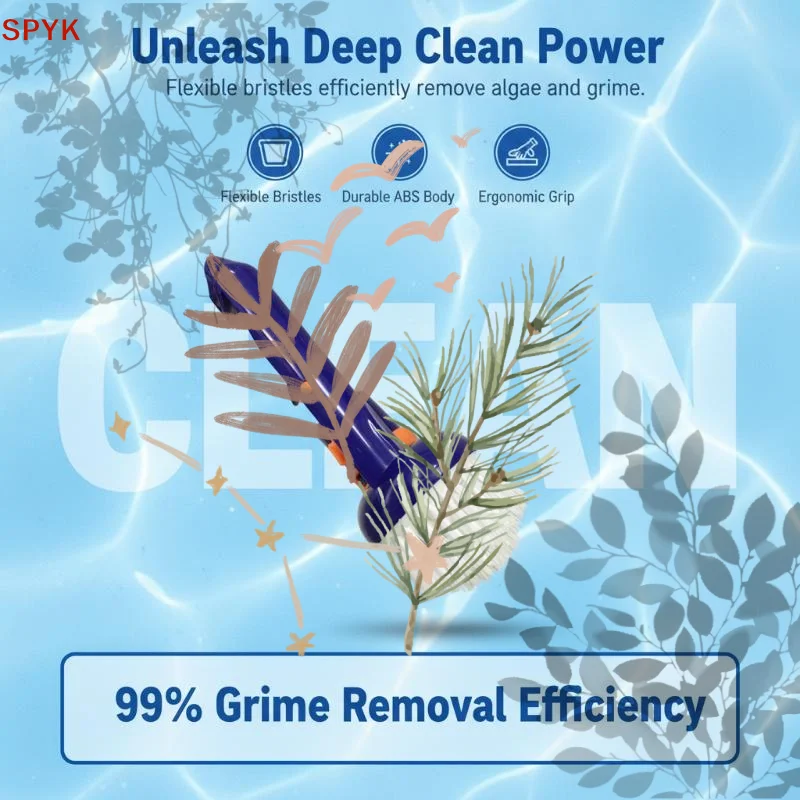 1 PCS Swimming Pool Vacuum Suction Head Brush With Nylon Bristles For Floor & Ground Cleaning