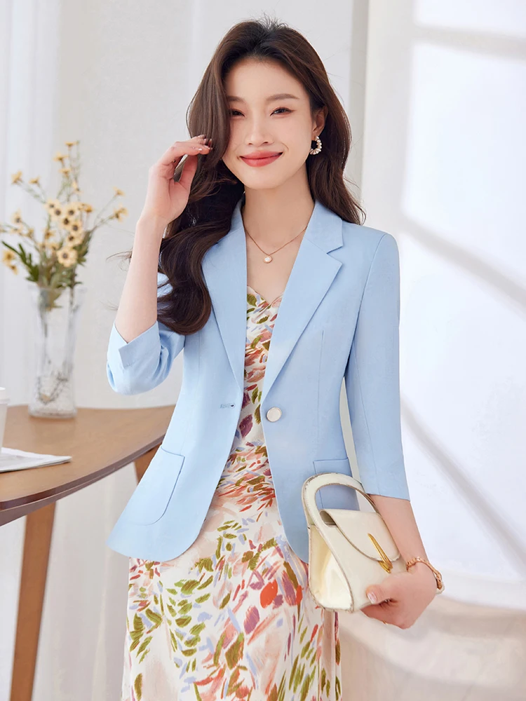 

Ele Casual Lightweight Women's Summer Faion Midi Sve ket Detailing Polyester Fiber Thin Sle Commute Wind