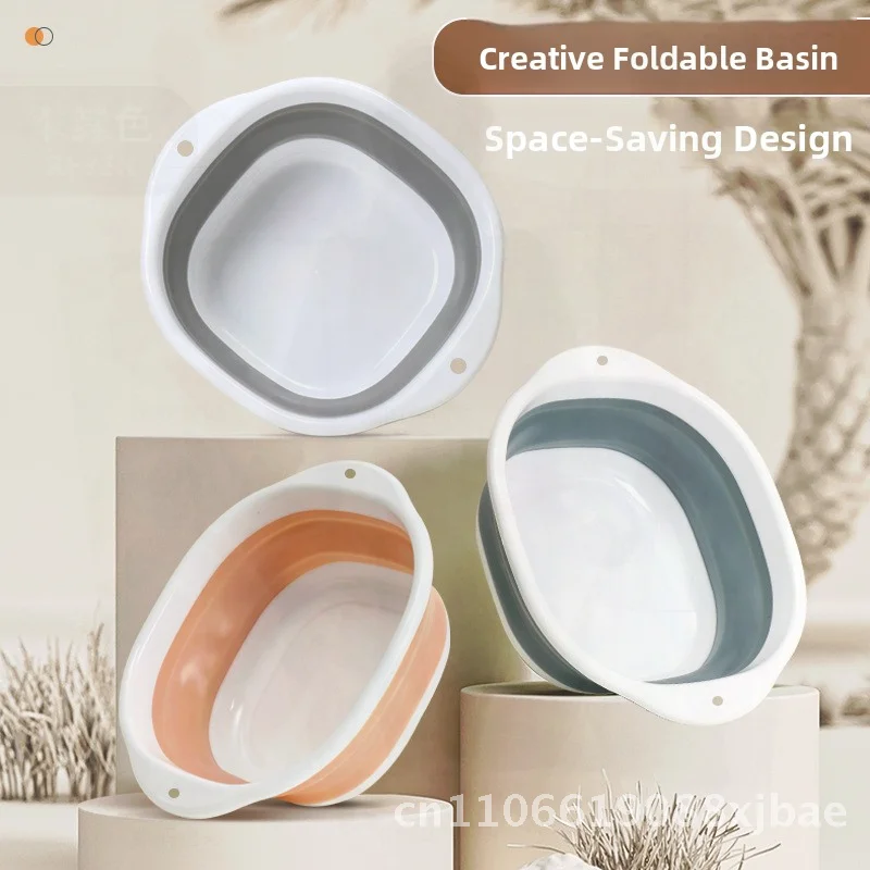 

Portable Square Folding Washbasin for Students Dormitory Outdoor Use Compact Plastic Water Basin in Multiple Colors