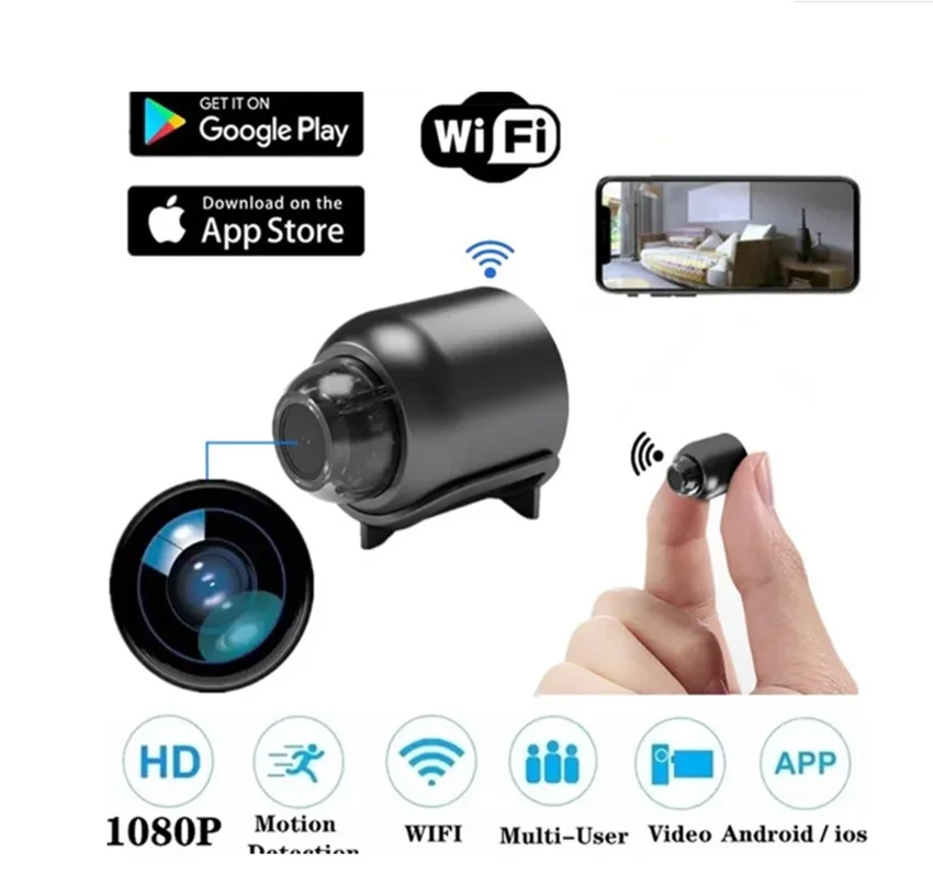 Minicámara FHD 1080P con WiFi, visión nocturna, detección de movimiento, videocámara de seguridad para el hogar, vigilancia, Monitor de bebé