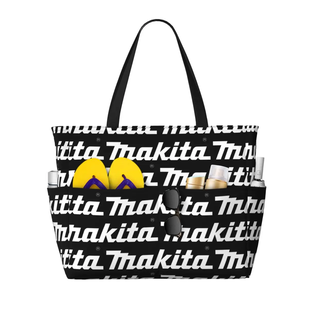 Makitas Beach Tote Bag Sport Gym Yoga Duffle Large Tote Bag Women Travel Bag Fitness bag