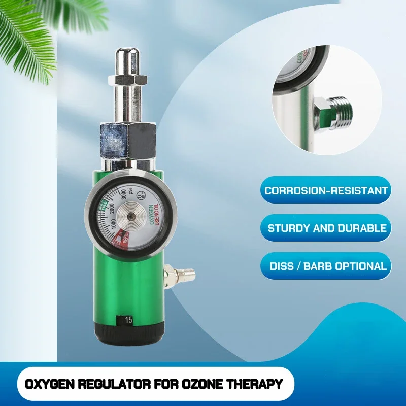 CGA540 Oxygen Cylinder Pressure Gauge 3000 PSI Adjust Flow Oxygen Regulator Pressure Reducer Medical Flowmeter for Ozone Therapy