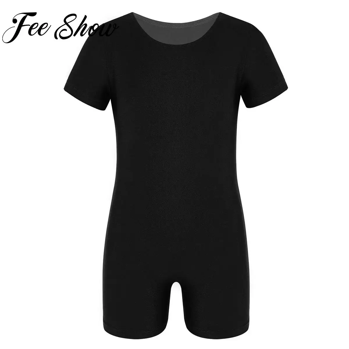 

Kids Boys Girls Ballet Dance Gymnastics Leotard Short Sleeves Yoga Fitness Workout Bodysuits Running Gym jumpsuit Unitard