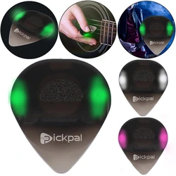 Miwayer LED Luminous Guitar Pick - ABS Electric Heart-shaped Guitar Picks With Three-Color Light Options (White/Green/Purple)