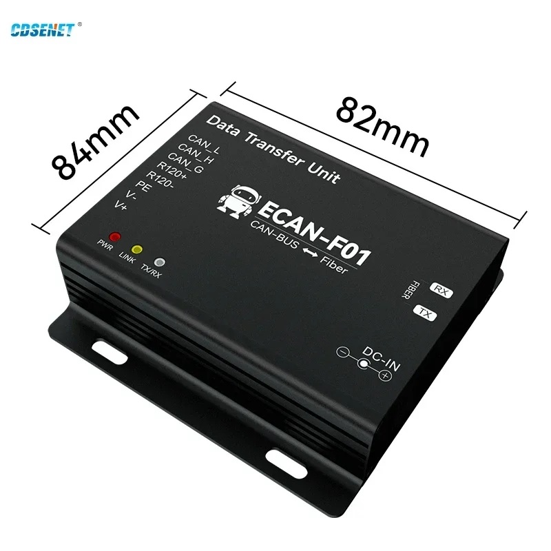 Imagem -02 - Cdsenet Can para Transceptor sem Fio de Fibra Óptica Ecan-f01 Canbus Longa Distância 20km Taxa de Transmissão 5k1m Conversão de Dados de Alta Velocidade