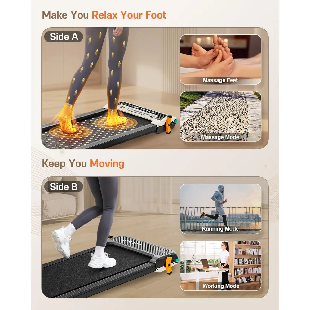 Dwustronna bieżnia z funkcją masażu stóp i nachyleniem 180 °   Dwustronny wzór